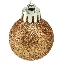 Artikel Mini juletræskugler bronze brudsikre Ø3cm H3,5cm 14stk