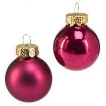 Artikel Mini glaskugler juletræskugler pink Ø2,5cm 22 stk