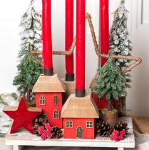 Artikel Mini juletræ træfod grøn hvid Ø8cm H18cm 3stk