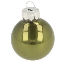 Artikel Mini julekugler glas grøn sølvgrå Ø3cm 22 stk