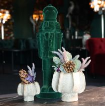 Artikel Nøddeknækkerfigur, stående, juledekoration, flokket, 77 cm