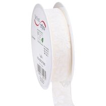 Artikel Organza bånd blomster gave bånd creme 25mm 18m