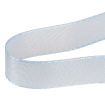 Artikel Dekorativt gavebånd lyseblåt bånd blå selvedge 15mm 3m 10 stk