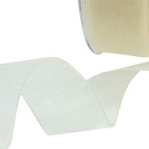 Artikel Organza bånd med selvage 2,5 cm 50m creme