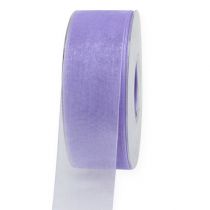 Artikel Organza bånd med selvkant 40mm 50m lys lilla