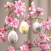 Artikel Påskeæg med fine blomstermotiver til festlig påskedekoration i stuen, 6 cm, 6 stk.
