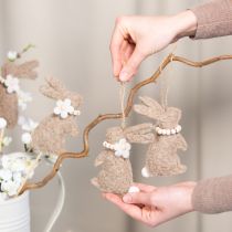 Artikel Påskehareophæng, ideelt dekorativt tilbehør til vinduesdekoration, 14 cm, 8 stk.