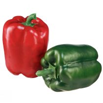 Artikel Paprika dekoration rød grøn kunstig net Ø8cm H11,5cm 4 stk
