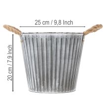 Artikel Plantepotte, dekorativ potte med håndtag, metalpotte til plantning Ø25,5 cm