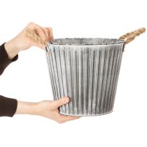 Artikel Plantepotte, dekorativ potte med håndtag, metalpotte til plantning Ø25,5 cm