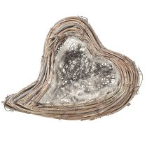 Artikel Plantehjerte Rattan Vine Naturhvid 20cmx24cmx6cm