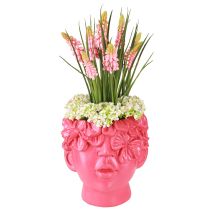 Artikel Plantehoved Polyresin Bust Planter Pink 13,5×13×14cm