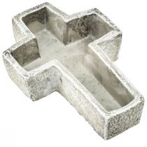 Plantekors betonlook planteskålkryds 14,5x21x5cm