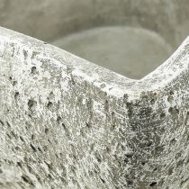 Artikel Planteskål hjertegravdekoration plantehjerte grå hvid 18×19cm H7,5cm
