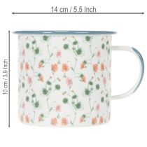 Artikel Emaljepotte, dekorativ kop med blomstermotiver, Ø11 cm