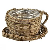 Artikel Plantekop med tallerken plantepotte vinstokke natur Ø19cm H9cm