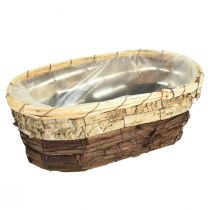 Artikel Plantebakke, naturligt træ, 3-farvet, L29,5/25/23 cm, sæt med 3