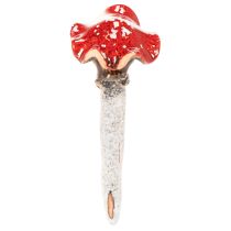 Artikel Dekorativ figur af svampeprop, pige og dreng, fluesvamp med ansigt, 13 cm, 2 stk.