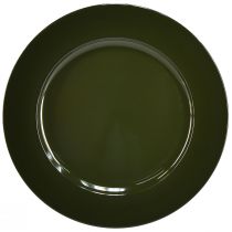 Artikel Elegant mørkegrøn plastplade 28 cm 4stk