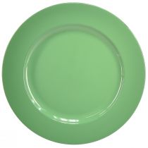 Artikel Robust grøn plastikplade - 28 cm, perfekt til daglig dekoration og udendørs aktiviteter - pakke med 4