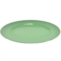 Artikel Robust grøn plastikplade - 28 cm, perfekt til daglig dekoration og udendørs aktiviteter - pakke med 4