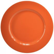 Artikel Orange plastplader – 28 cm – Ideel til fester og dekoration – Pakke med 4