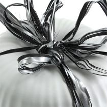 Raffia bånd sort sølv gavebånd deco bånd 200m
