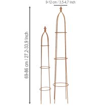 Artikel Espalier metal obelisk i rustlook 69/86 cm sæt med 2