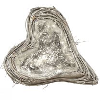 Artikel Rattan Hjerte Plante Hjerte Dekoration Rattan Slyngplanter Hvid 20x24cm