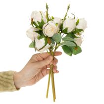 Artikel Kunstig blomsterbuket med roser til stilfuld borddekoration, 31 cm, 3 stk.