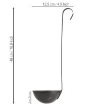 Artikel Planteskål, dekorativ murske, antracit, Ø12,5 cm, 3 stk.