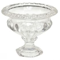 Artikel Klassisk glasskål med fod i vintage design – Klar, Ø13cm x 11 cm – Alsidig brug til trofædekoration
