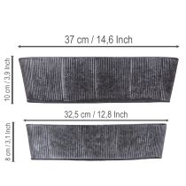 Artikel Oval metalskål, sort og grå, vintage stil, 32,5/37 cm, sæt med 2.