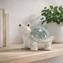 Artikel Keramikskildpaddefigur som blikfang i opholdsstuen, dekorativ figur, 22 cm