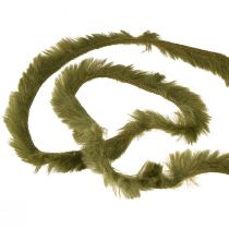 Artikel Snor lavet af imiteret pels grøn - fluffy dekorativ ledning 50g 30m