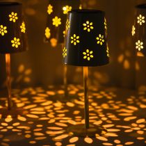 Artikel Solcellebordlampe med fint blomstermønster til altan eller terrasse, 28 cm