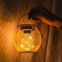 Artikel Rund LED solcellelanterne, perfekt til have eller terrasse, stemningsfuld belysning, 12 cm
