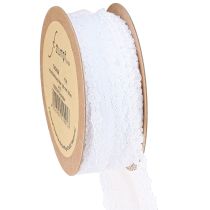 Artikel Blondebånd bryllupsbånd dekorativt bånd blonde hvid 28mm 20m