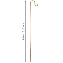 Artikel Stang med krog, rustfarvet dekorativ havedekoration i metal, 80 cm høj, 3 stk.