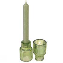 Artikel Pind lysestage glas fyrfadsstage grøn H8cm 4 stk