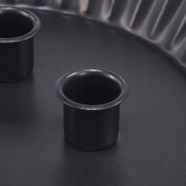 Artikel Metal kageformet lysestage – Sort, Ø 24 cm – Elegant borddekoration til 4 lys – 2 stk.