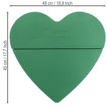Artikel Blomsterskumhjerte stort vådt blomsterskum grønt 48 cm 2 stk.