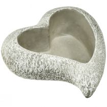 Artikel Støbt sten hjerte plante skål plante hjerte grå hvid 19×19×7cm