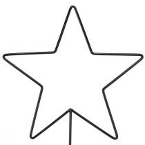Artikel Store stjernedekorationer på en naturlig træbund - sort, 60 cm - elegant værelsesdekoration 30x10x60cm 2 stk.