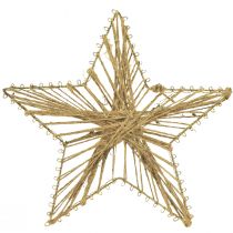 Artikel Stjerne indpakket i jute juledekoration rustik 20cm 4stk
