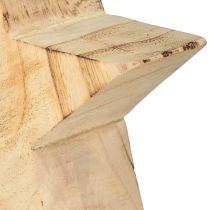 Artikel Rustik dekorativ stjerne lavet af paulownia træ - naturligt design, Ø 15 cm, 6 cm tyk - alsidig trædekoration - 2 stk.