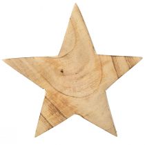 Artikel Rustik dekorativ stjerne lavet af paulownia træ - naturligt design, Ø 15 cm, 6 cm tyk - alsidig trædekoration - 2 stk.