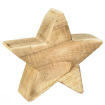 Artikel Rustik dekorativ stjerne lavet af paulownia træ - naturligt træ look, 25x8 cm - alsidig rumdekoration