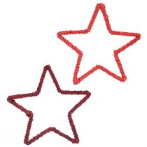 Artikel Stjerner til adventskrans Julepynt juterød 15cm 8 stk