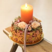 Artikel Dekorationsstjerner træ orange 3 farver Ø3,5/5,5/7 cm 48 stk.